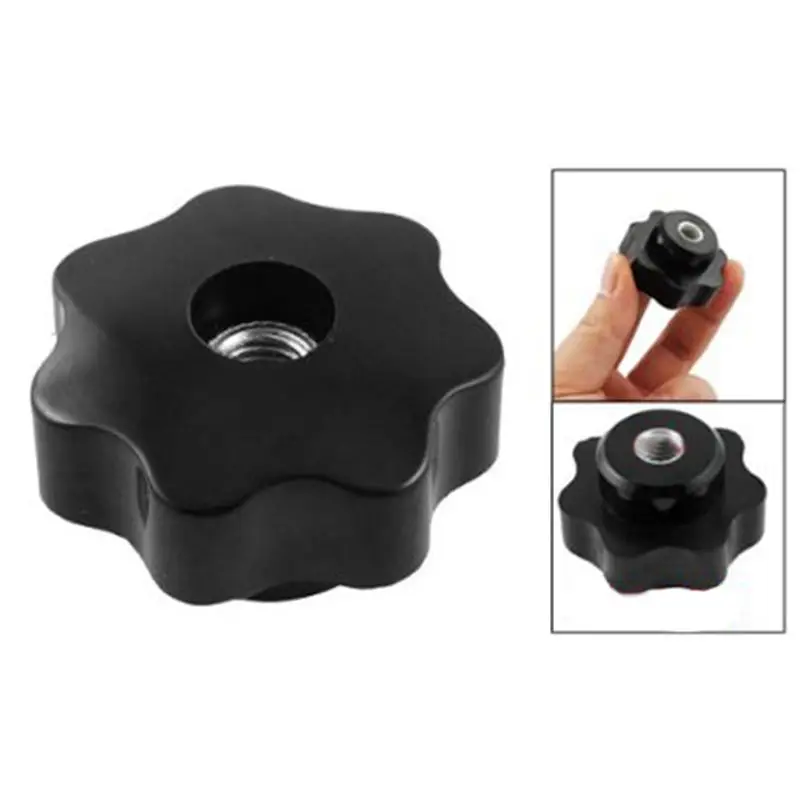 High Quality 8mm Diameter Thread Hole Black Star Head Clamping Knob