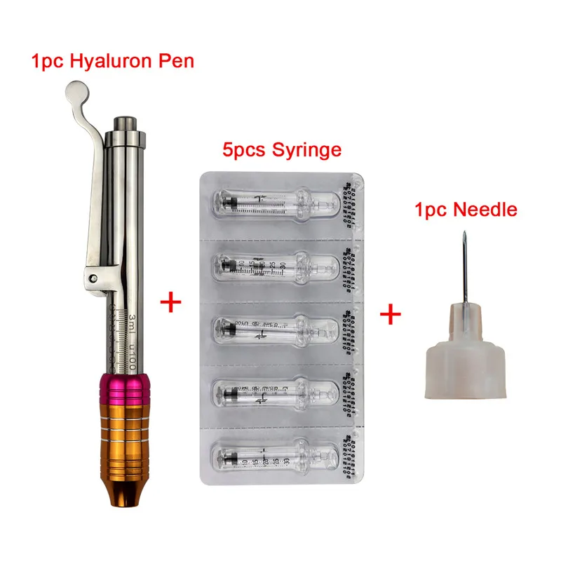 hyaluronic pen Гиалуроновая шприц-ручка Массаж Распылитель ручка комплект высокое давление кислоты пистолеты против морщин воды шприц иглы инъекций красота - Габаритные размеры: hyaluronic pen