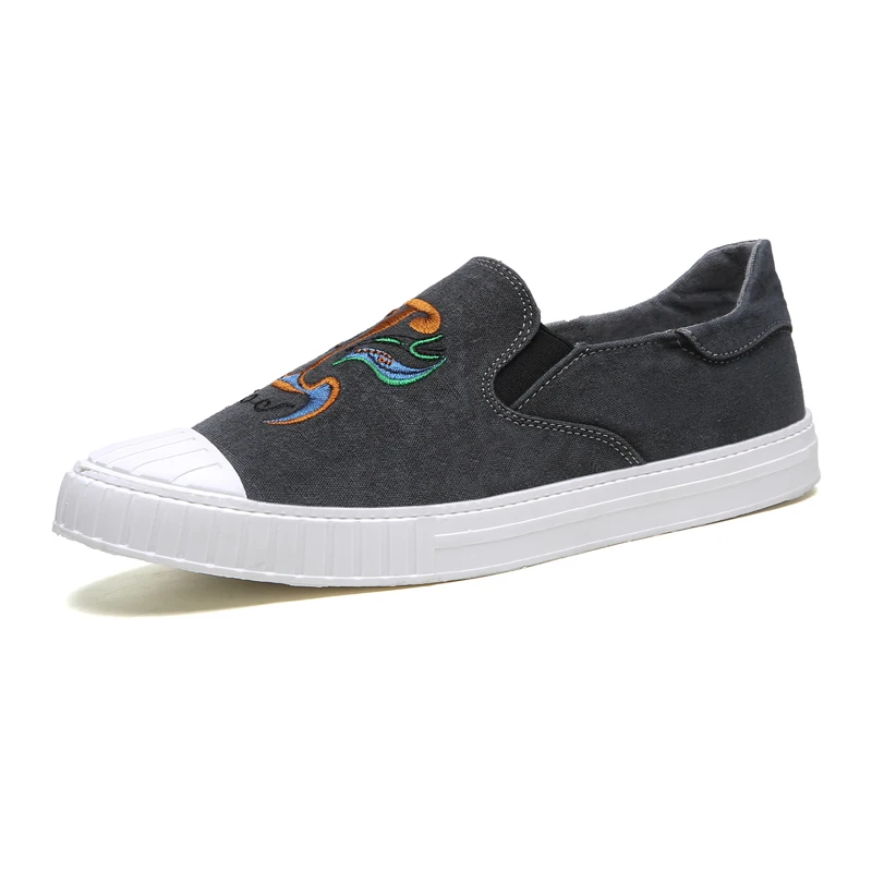 

canvas shoes Peking Opera personality sneakers men lightweight breathable espadrilles fashion mens shoes slip-on Korean low-cut