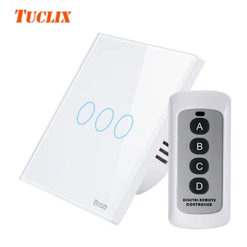 

TUCLIX EU/UK RF433 remote control touch switch remote wall lamp switch TU-RF-03 -D04 white