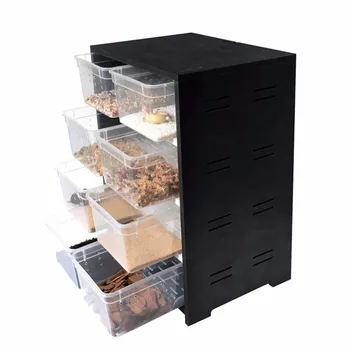

4 Layers Acrylic Reptile Breeding Tank Insect Spider Turtle Cage Pet Lizard Feeding Box with Heating Pad