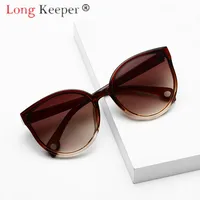 LongKeeper Sunglasses Cat Eye Women Men Sun Glasses Eyewear Eyeglasses Plastic Frame Clear Lens UV400 Shade Fashion Driving New 1