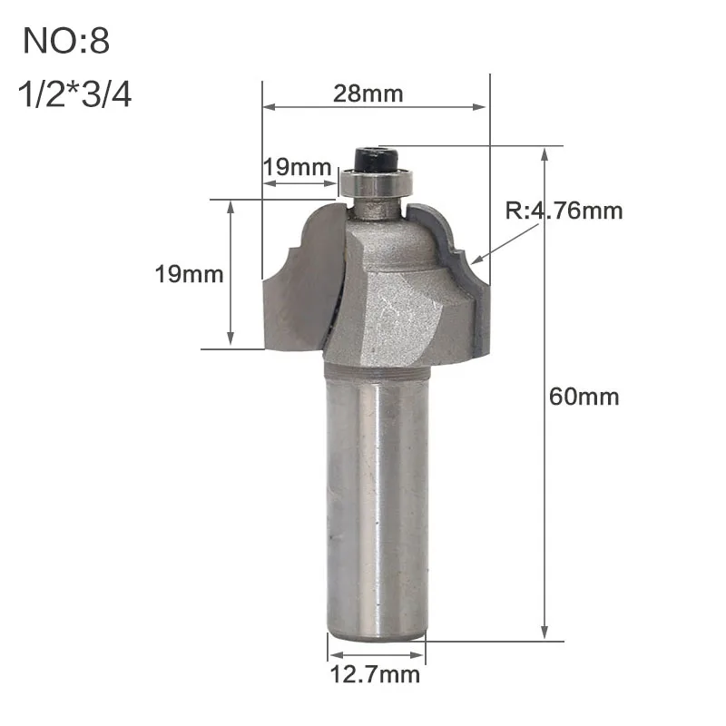 1 шт. 1/" 1/2" хвостовик двойной Римский Ogee окантовка древесины фрезы с верхним подшипником C3 Карбид Деревообрабатывающие инструменты дешевая цена