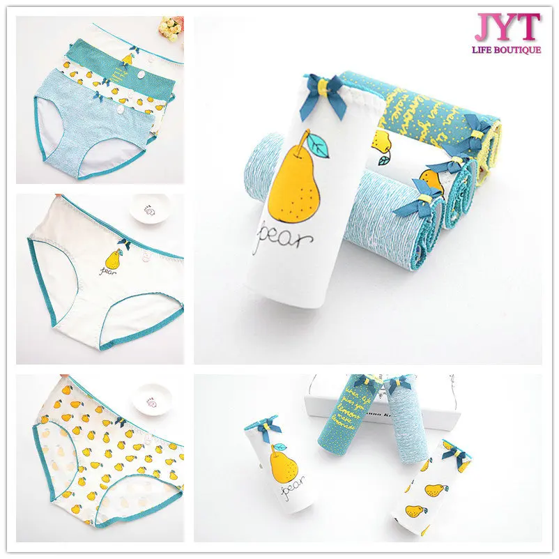 Hot Sale! Pear Cute Fruit Panties Women Sexy Seamless Cotton Breathable