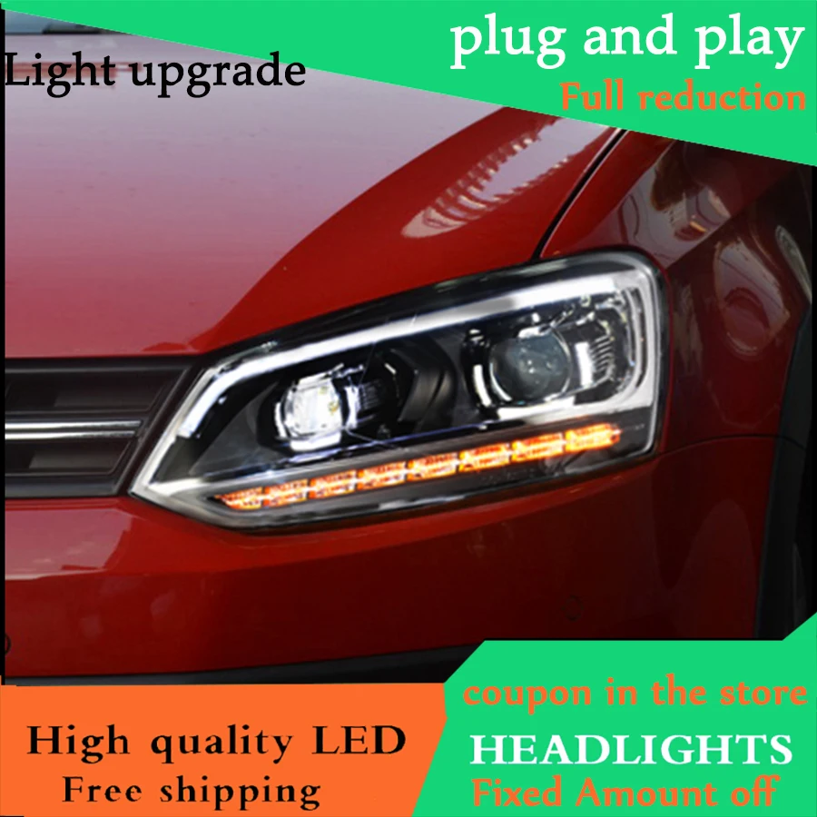 Автомобильный Стайлинг головная лампа для VW Polo фара Volkswagen 2013 2014 2015 2016 2017 LED