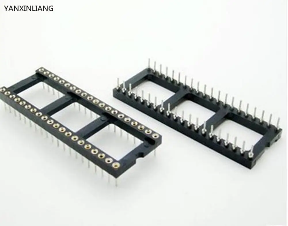 

3pcs Round Hole 40 Pin 2.54MM DIP IC Sockets Adaptor Solder Type IC Connector