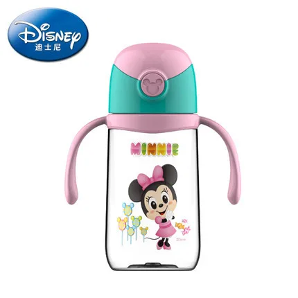 Disney мультфильм чашки Тритан PP материал Детские Мягкие Соломенные обучения напиток чашки младенческой ручкой герметичные Анти-осенние Пластиковые Летние чашки - Цвет: 430ml