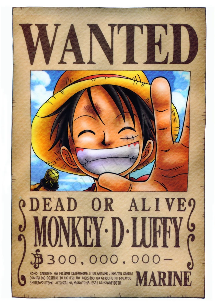 Сдельные постеры Luffy Wanted настенные наклейки белая бумага с покрытием высокое разрешение домашнее украшение домашний арт бренд AN2