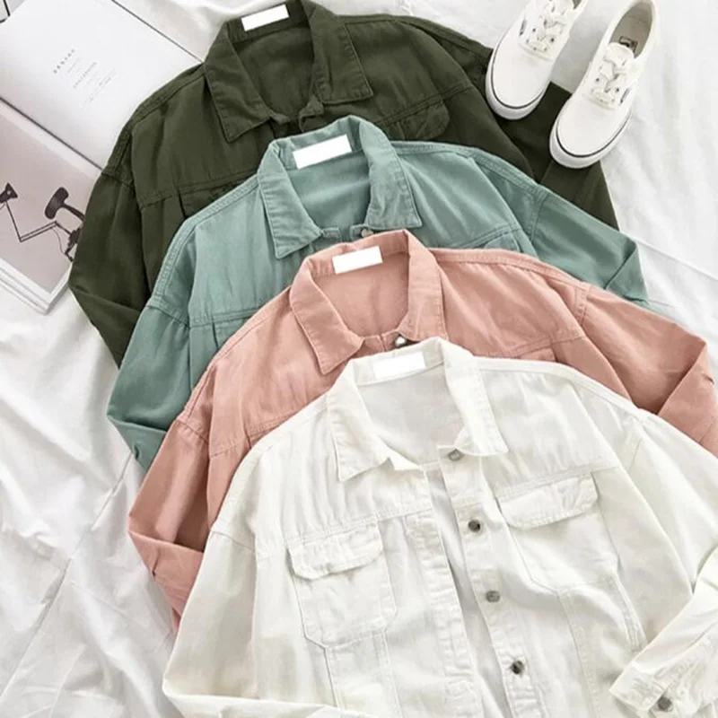 SEDUTMO Spring Denim Jacket Women Boyfriend Jean Coat Streetwear Harajuku Vintage Candy Jackets Autumn Casual Outerwear ED194