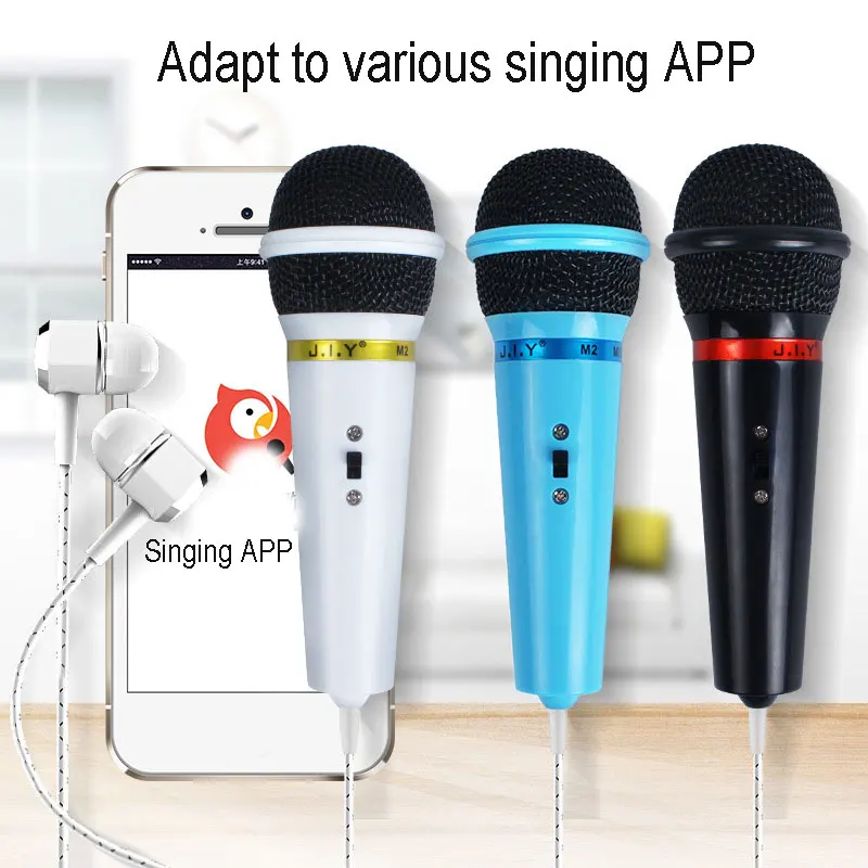 

JIY Wired In ear monitor Conderser headset Microphone High fidelity record music professional karaoke Mini Microphones for APP