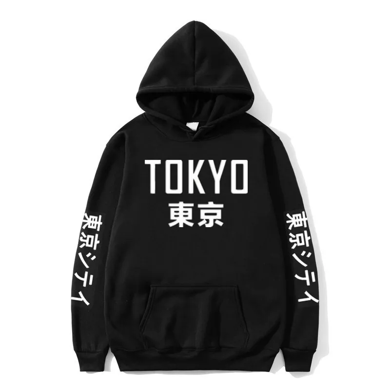 

2019 New Fashion Brand Men's Hoodies Harajuku Hoodies Tokyo City Printing Pullover Sweatshirt Hip Hop Streetwear 3XL Plus Size
