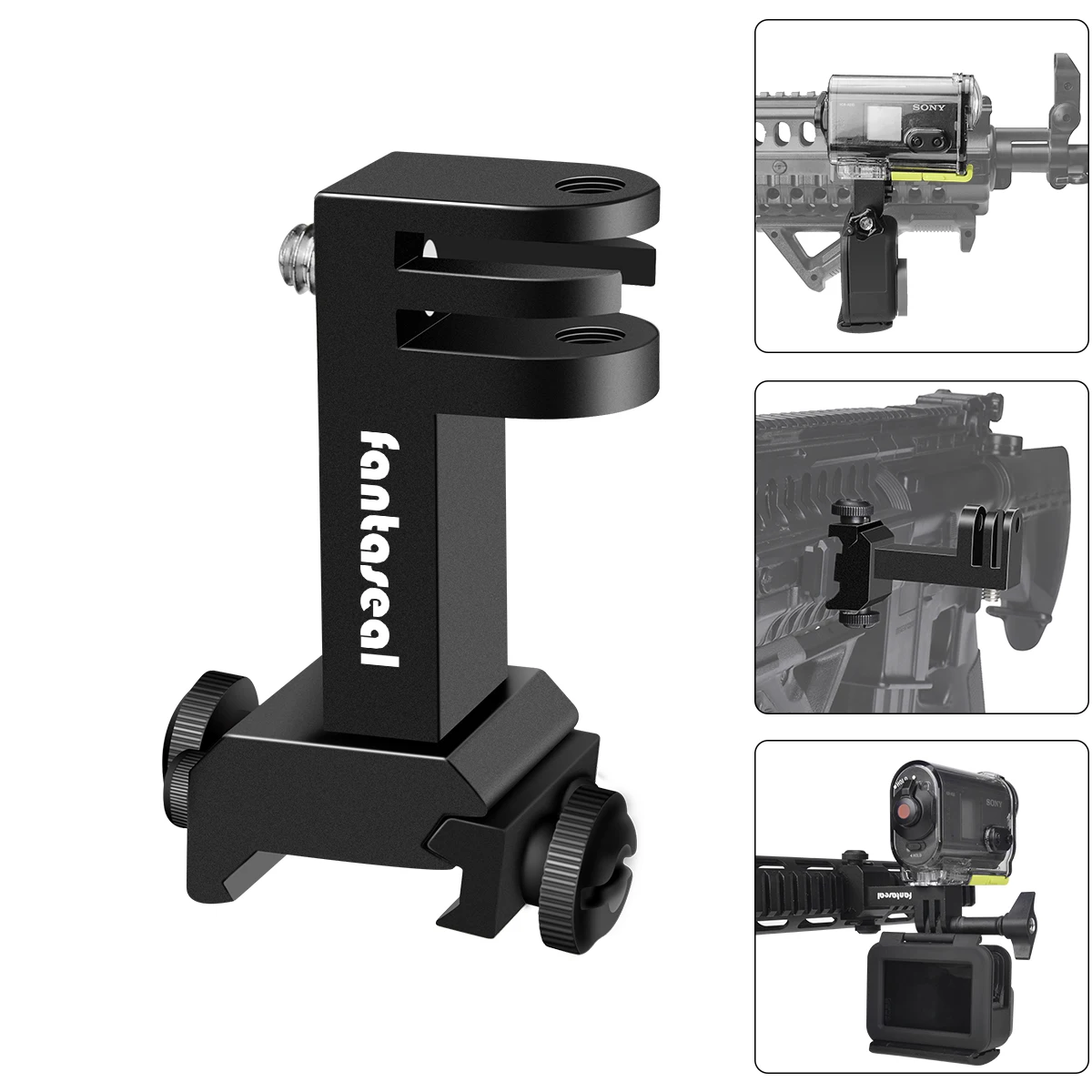 2в1 Picatinny Weaver Rail Adapter Kit Экшн-камера боковая пушка крепление для Gopro Hero sony SJCAM Eken Xiaomi Yi 4K пистолет страйкбол