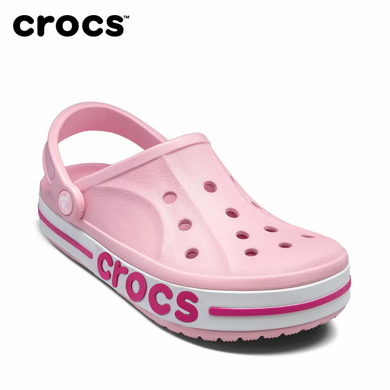 Лучший CROCS Bayaband Clog/женские уличные сандалии; классические
удобные дышащие сандалии; цвет розовый, белый; пляжная обувь Обзор