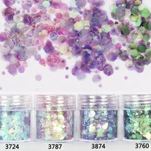 4 шт 10 мл смешанный блестящий порошок, глиттер хлопья для эпоксидной формы, блеск для ногтей блестки порошок для дизайна ногтей украшения ювелирных изделий