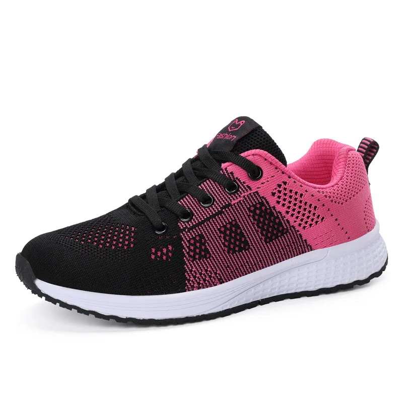 JG8616 Black Pink Женская Повседневная обувь; Модные дышащие Прогулочные кроссовки на плоской подошве со шнуровкой; коллекция года; tenis feminino; белая Вулканизированная обувь - Цвет: JG8616 Black Pink