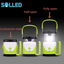 SOLLED LED Lantern Shape Changeable Camping Portable Light Outdoor Tent Light Portable Hand Lamp AA battery or 18650