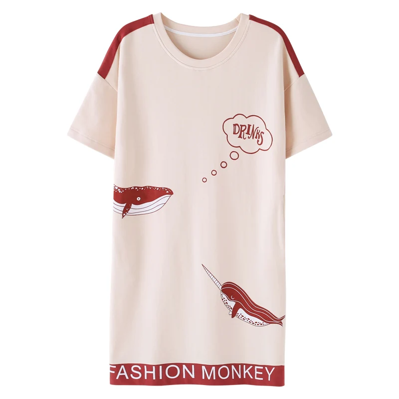 Футболка женская хлопковая большого размера M XXL|sleeping dress|cotton nightdressdress nightgown |