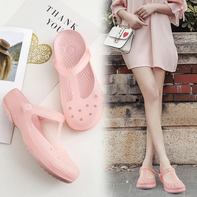 Women Sandals Shoes Rianbow Summer Sandals Female Flat Shoe Casual Ladies Slip On Woman Candy Color Peep Toe Beach Shoes Croc