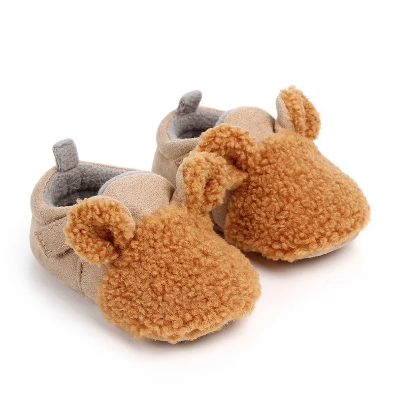 Autumn Winter Baby Shoes Coral Velvet Cartoon Baby Girl Shoes Home First Walkers Fashion Princess Baby Boys Girls Shoes 0-12M