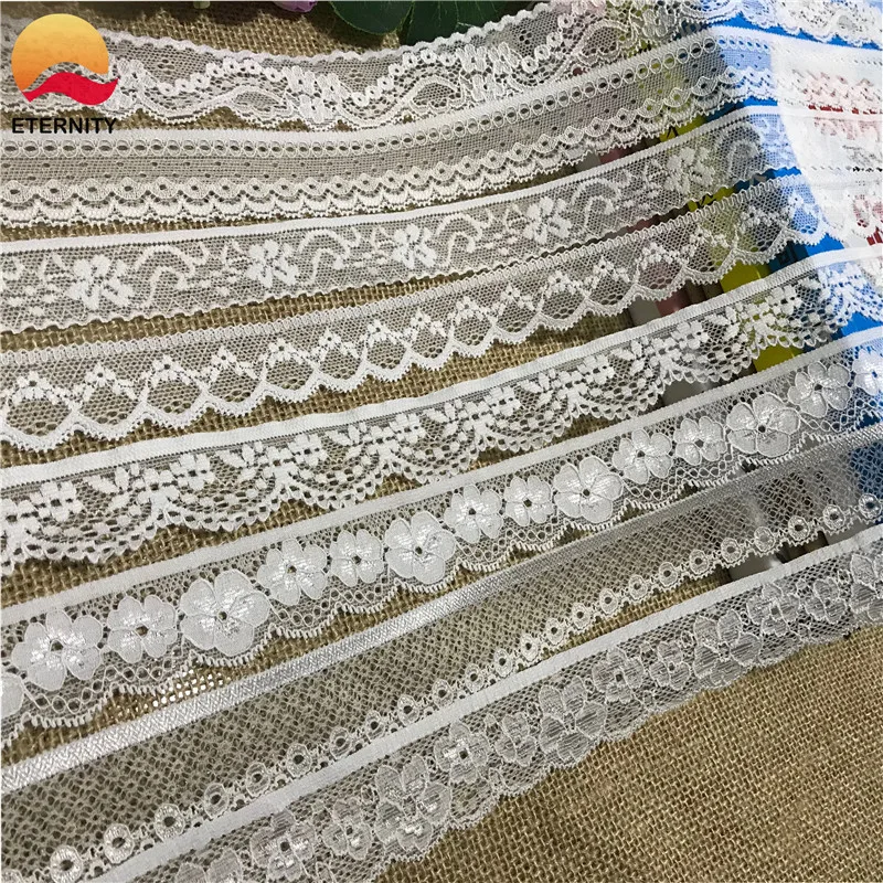 

2.5-3.3cm S2470 white beautiful lace ribbon tape for decoration DIY crafts embroidery net sewing decorative African lace fabric