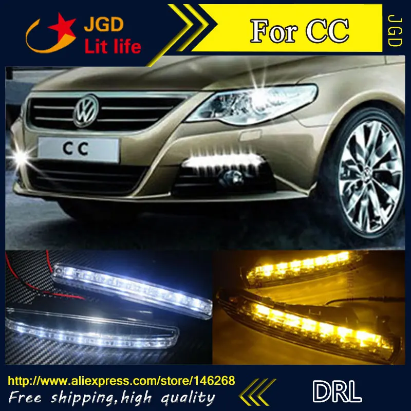 Free shipping ! 12V 6000k LED DRL Daytime running light for VW CC fog