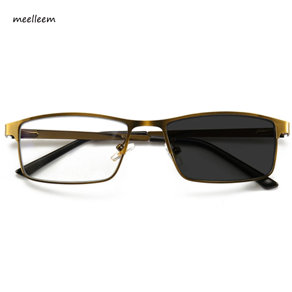 

Transition Photochromic Reading Glasses Men Metal Frame Presbyopic Eyeglasses +1.00 +1.50 +2.00 +2.50 +3.00 +3.50 +4.00
