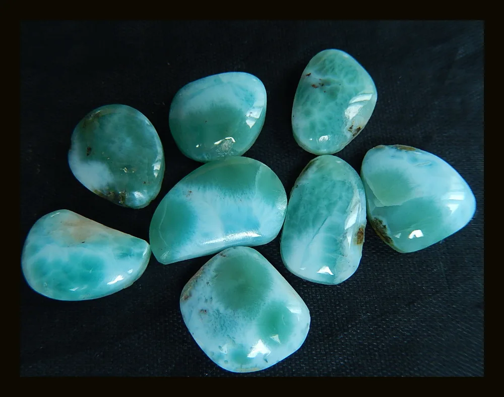 Распродажа комплект из 8 натуральных кабошонов Larimar 20x13x4 мм 15x11x5 12 4 г модные