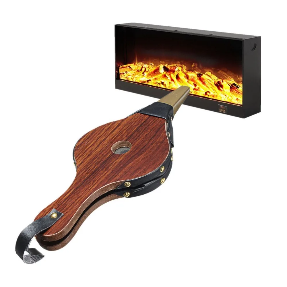 Wooden Mini Hand Bellows Nbws Dark Brown Fireplace Blower