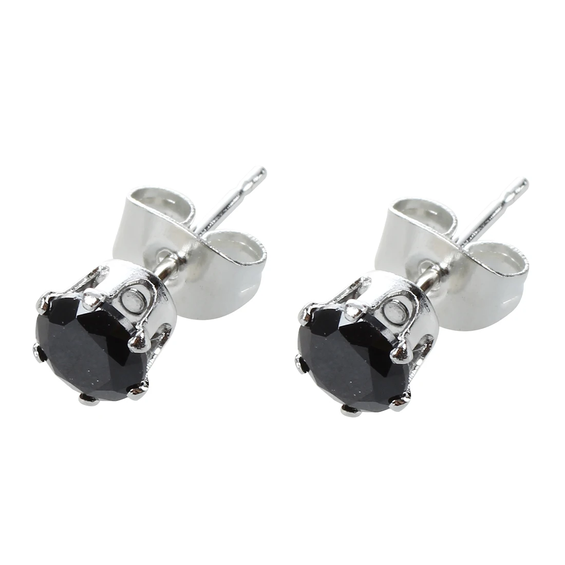 Wholesale Lot Black Rhinestone Stud Silver Earrings Vintage Jewelry