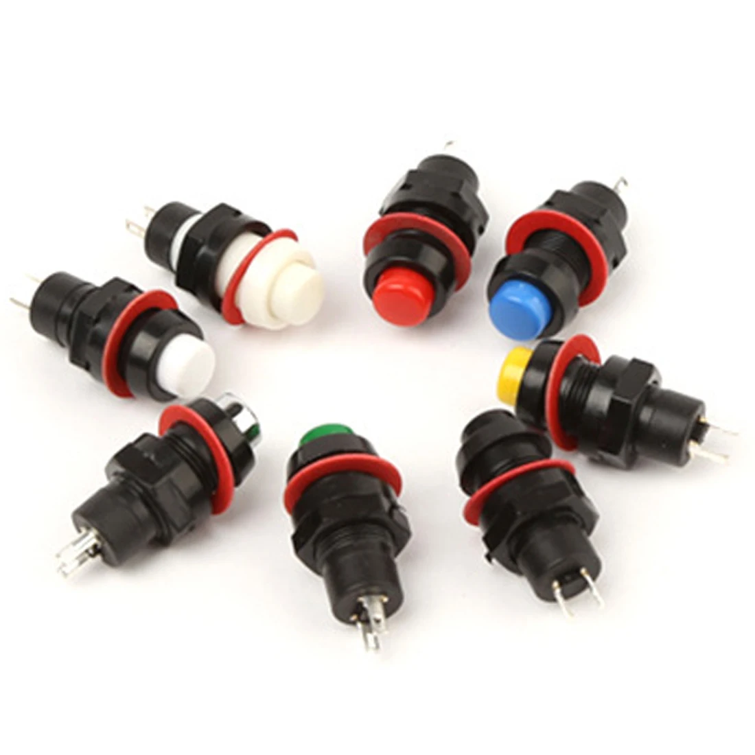 

5pcs Spring Return Push Button Switch 10mm Normally Open no-fixed Switch , Momentary Push Button no-latching