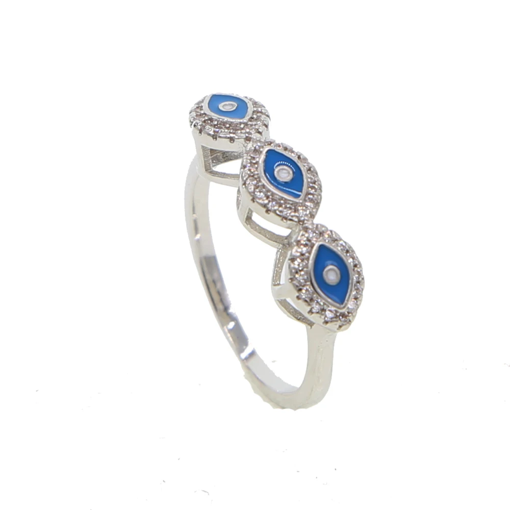 Лаки Эмаль сглаза 3 глаза для женщин леди ювелирные изделия кольцо Богемия классические турецкие кольца