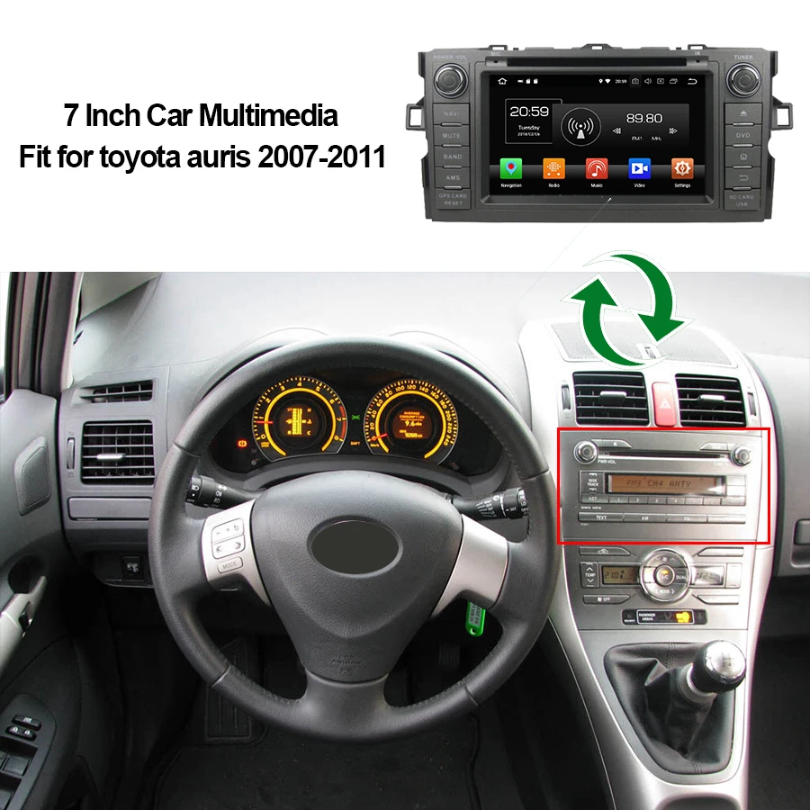

Android 9.0 Octa Core Car Radio GPS Navigation Head Unit For Toyota Auris 2007 2008 2009 2010 2011 DVD Multimedia Player BT SWC