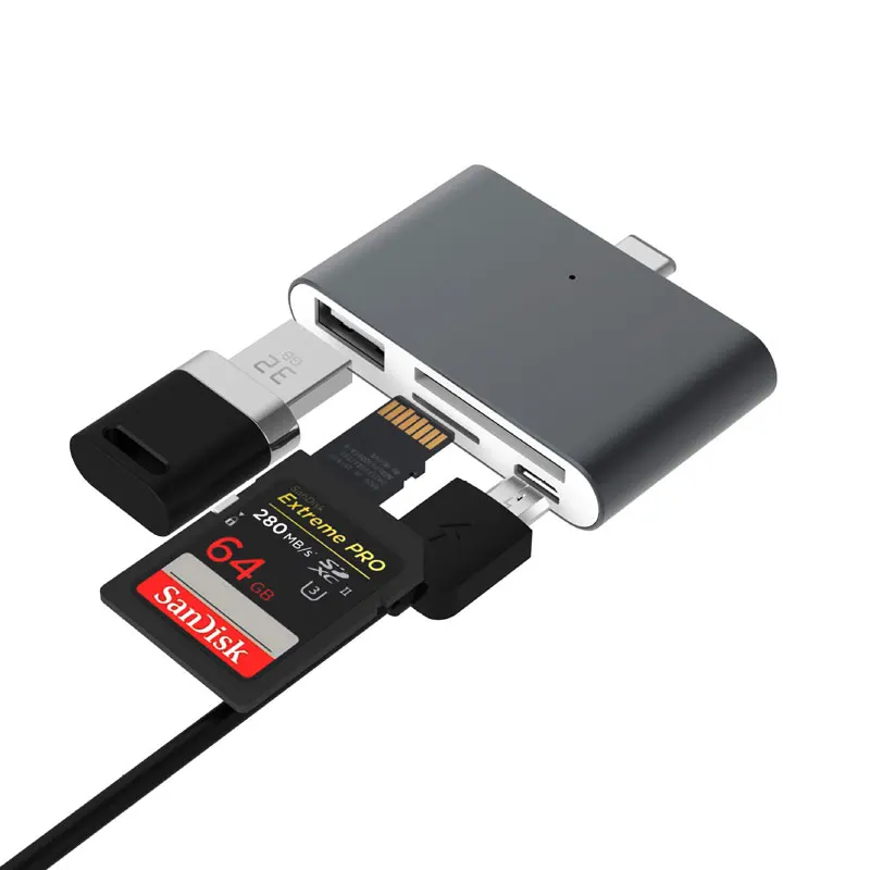 Thunderbolt 3 usb type C к USB2.0/TF/SD/Micro USB кардридер USB-C адаптер конвертер для телефона/компьютера передачи данных