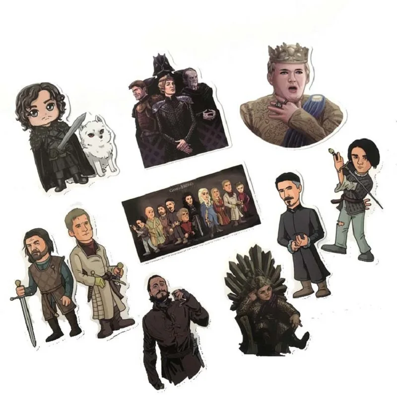 61 pz/set Game of Thrones sticker cosplay prop PVC ghiaccio e del fuoco canzone Jon Snow decalcomania del computer frigorifero adesivi valigia