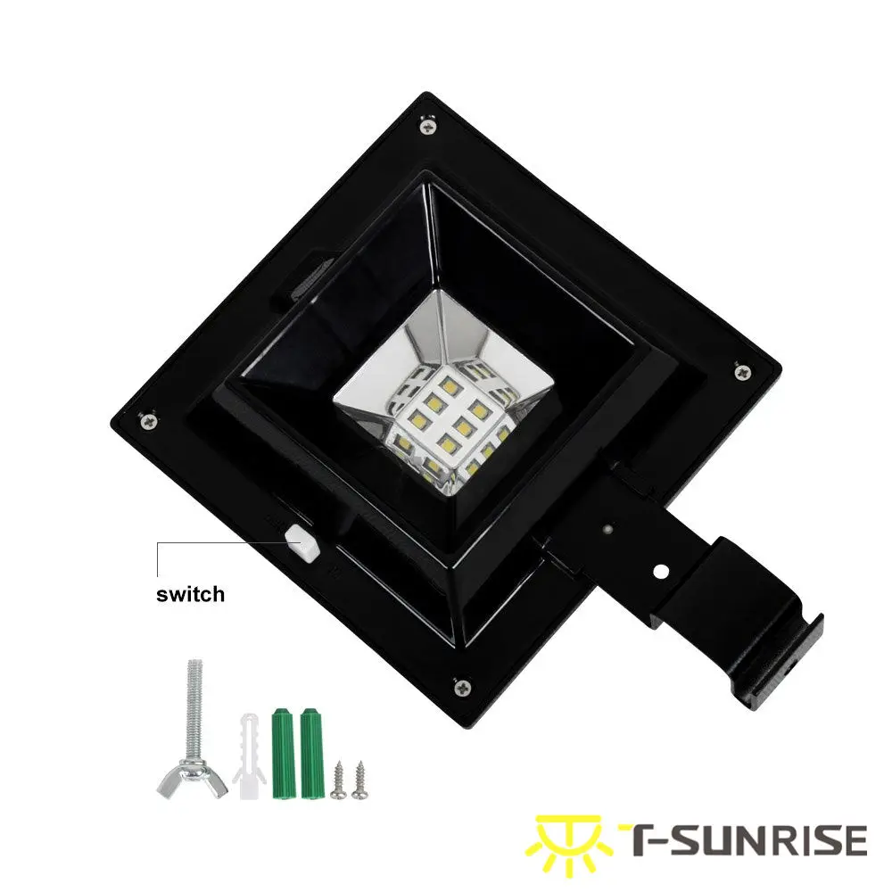 T-SUN 6 светодиодный 12 Светодиодный светильник, светильник с датчиком, водонепроницаемый светильник на солнечной батарее, настенный светильник, Ночной светильник для наружного сада, патио