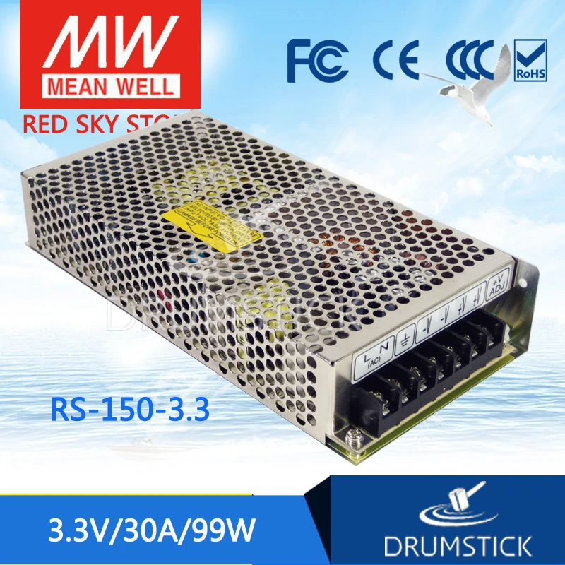 MEAN WELL RS-150-3.3 3.3V 30A meanwell RS-150 99W Single Output Switching Power Supply | Обустройство дома