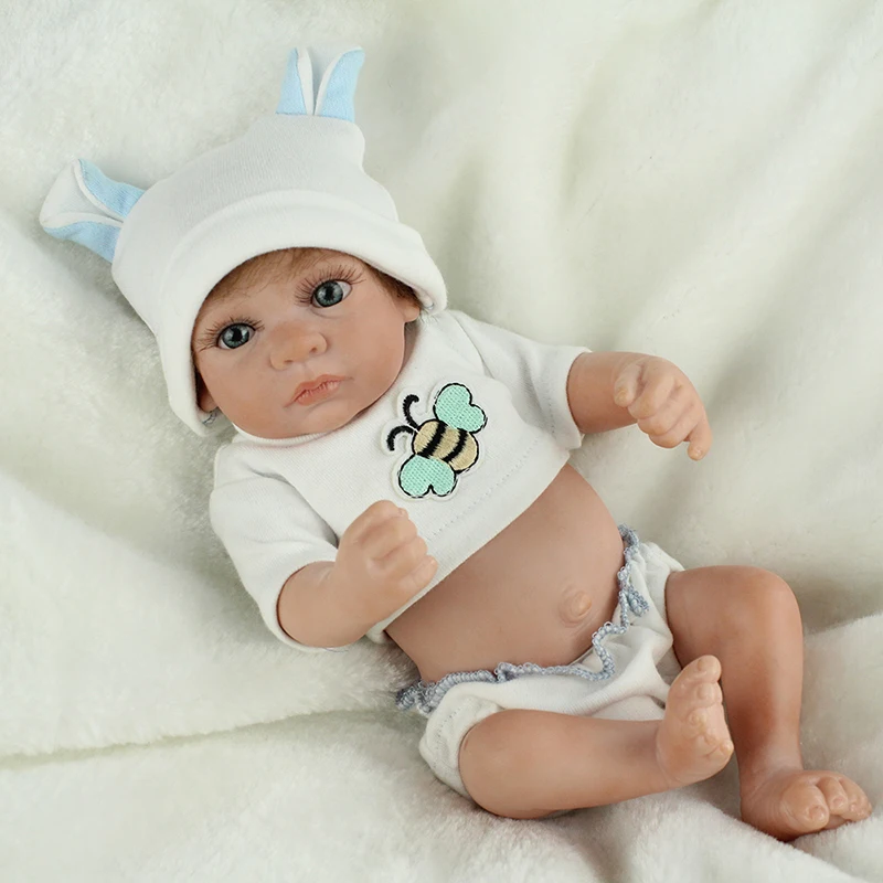 

28cm New Design Full Body Silicone Reborn Dolls 10'' Boy Boneca Reborn Realista Princess Birthday Gift Fashion Dolls