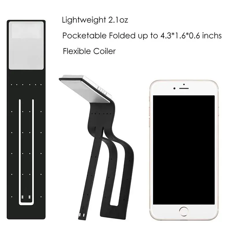 Гибкая электронная книга для чтения USB перезаряжаемая Светодиодная лампа со