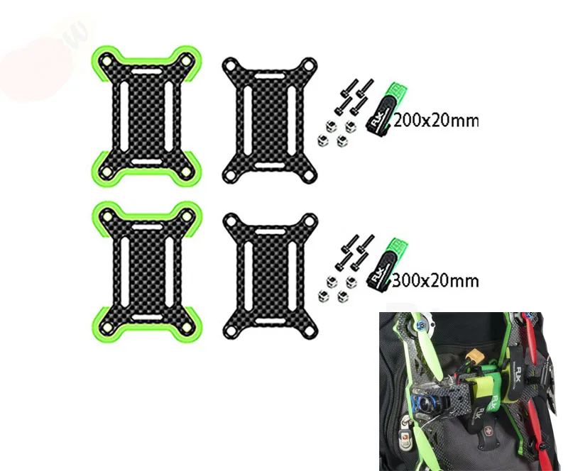 

2PCs FPV RC Racing Drone Quadcopter Backpack Bag Plug-in Accessories Bundle Mount Holder Hang Storage Buckle Strap Carrying Part