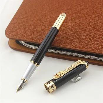 

Jinhao Fountain Pen Dragon Calligraphy 0.5/1.1/2.9/ mm Nib Metal Carving Embossing Heavy Gold clip Pen Collection
