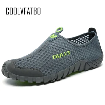 

COOLVFATBO Fashion summer shoes men casual air mesh shoes large sizes 38-46 lightweight breathable slip-on flats chaussure homme