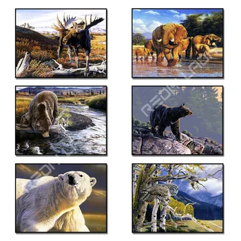 

Diamond Painting Full Square / Round Drill Diamond Embroidery Beaded Cross Stitch Wild Animals DIY Diamond Mosaic Art Home Decor