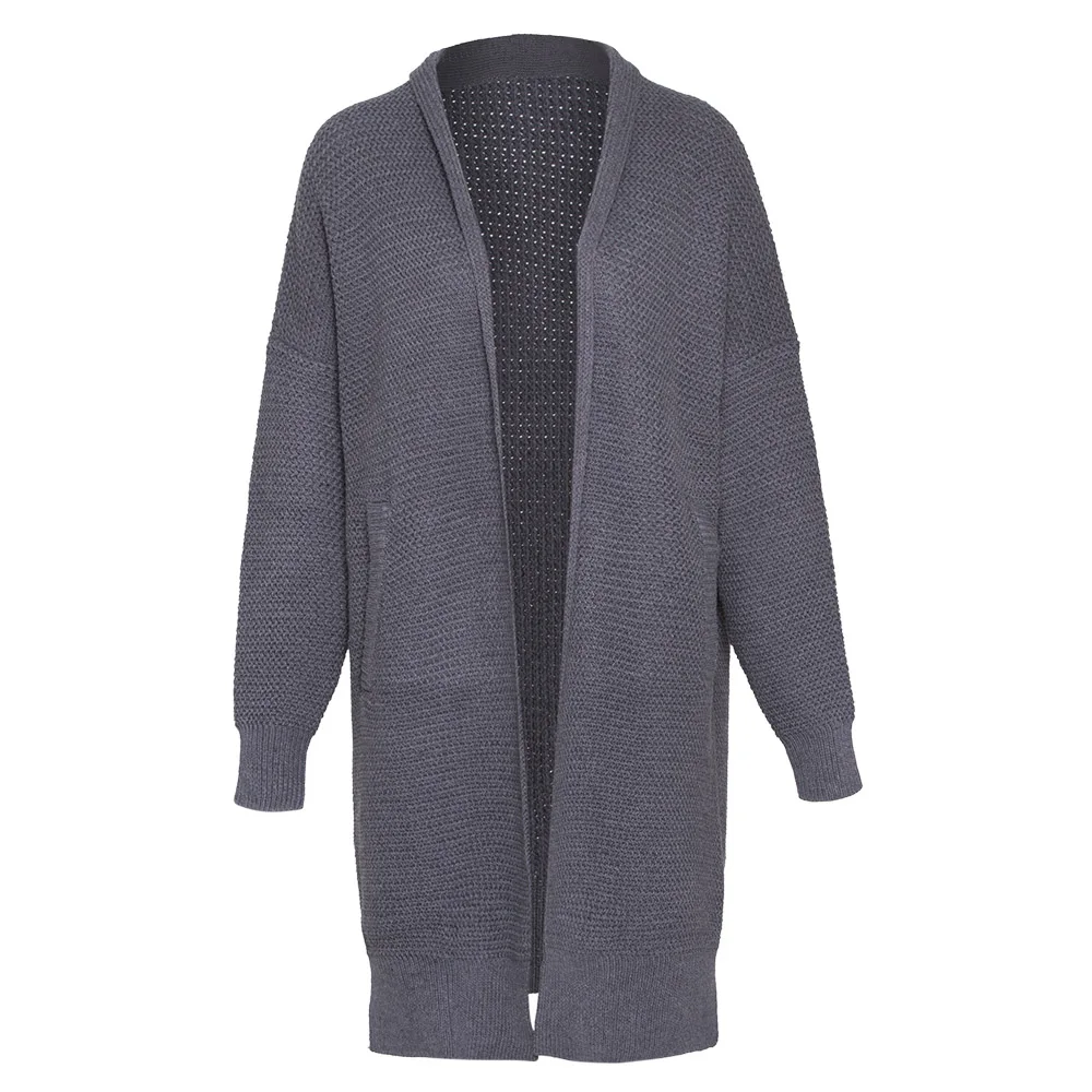 Point Femmes Ouvert Printemps Longues Grande dark Casual Manches Black Gray gray Taille Mode Tricoté Manteau Lâche Pull Long Femme 2018 Manteaux À b76gyYfv