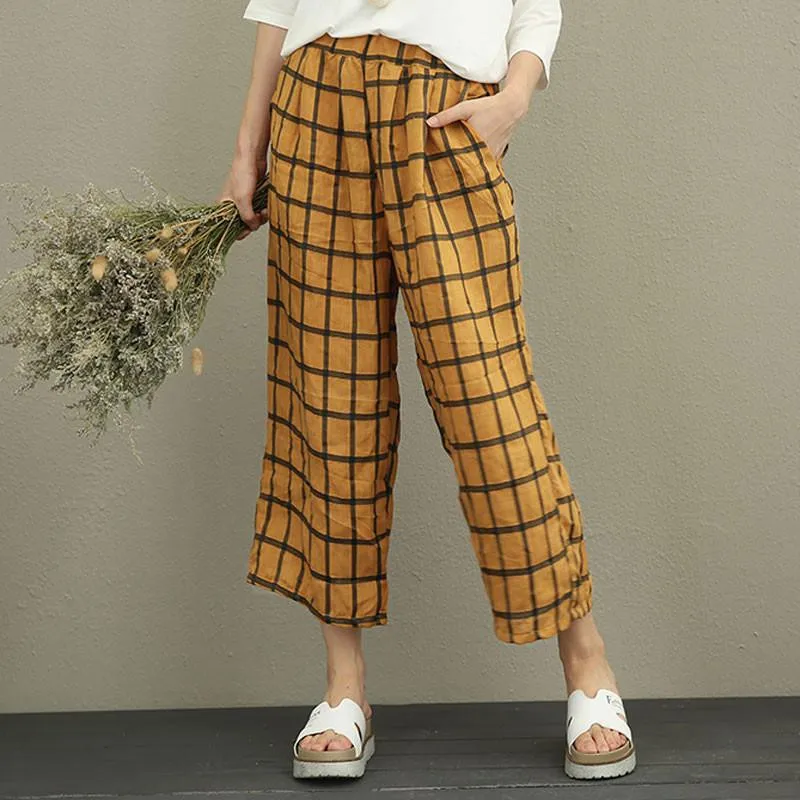yellow plaid pants