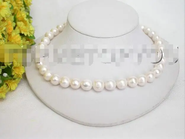 

Hot selling free shipping******* WOW! Genuine 12mm natural white FW pearls necklace E634