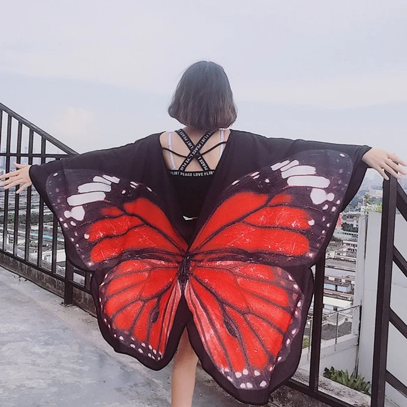 

Office lady style Korean version ulzzang 2018 autumn Harajuku butterfly wing print sun protection clothing jacket female student