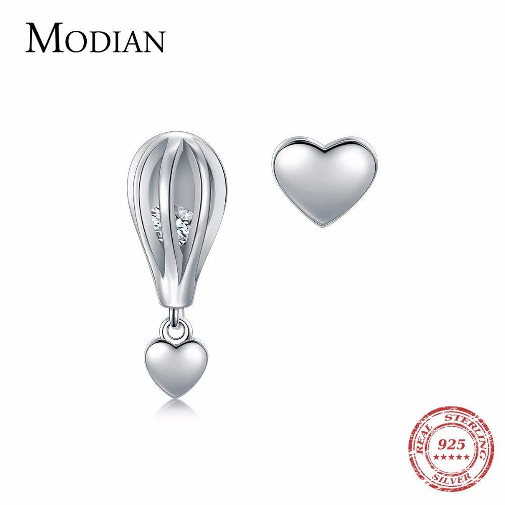 Modian 100% 925 стерлингового серебра романтическая качели воздушными шарами сердца