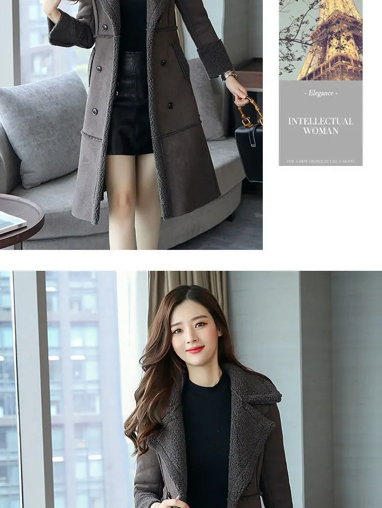 Длинное пальто из искусственного меха зимняя теплая куртка из овечьей шерсти Женская Лоскутная куртка больших размеров модная женская верхняя одежда из искусственного меха