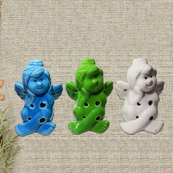 

6 Holes Ocarina Flute Wind Musical Instruments Flute Gifts For Children Cartoon Angel Design 9x4.8cm