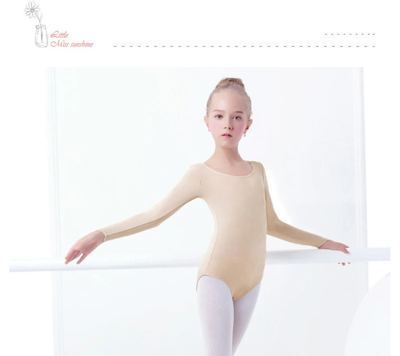 Детское боди с круглым вырезом и длинными рукавами для девочек, телесного цвета, с длинными рукавами, телесного цвета, балетное трико для взрослых, теплое танцевальное белье